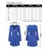 US LEADINGSTAR Women Solid Long Sleeve Elastic Waist Wrap V Neck Fit Flare Dress Haze Blue M