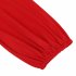 US LEADINGSTAR Women Solid Long Sleeve Elastic Waist Wrap V Neck Fit Flare Dress Red XL
