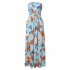 US LEADINGSTAR Women Strapless Tube Empireline Summer Beach Maxi Dress Sky blue S