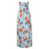 US LEADINGSTAR Women Strapless Tube Empireline Summer Beach Maxi Dress Sky blue S