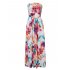 US LEADINGSTAR Women Strapless Tube Empireline Summer Beach Maxi Dress Colorful XL