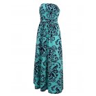 US LEADINGSTAR Wrapped Chest Print Floor Mopping Dress Green