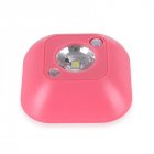 US LED Motion Sensor Night Light, Mini Wireless Ceiling Night Lamp, Battery Powered Porch Cabinet Lamps with Infrared Motion Sensor + Light Control Pink One point five