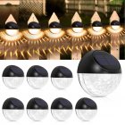 US LITAKE 8 Packs Solar Fence Post Lights for Garden Yard