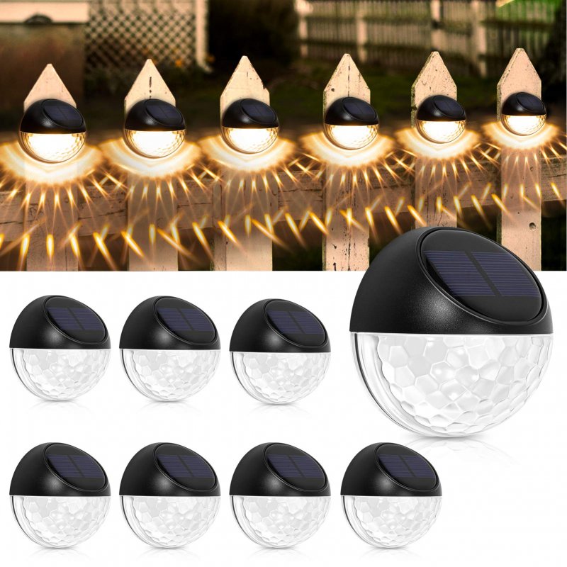 US LITAKE 8 Packs Solar Fence Post Lights for Garden Yard