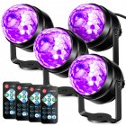 US LITAKE Black Light for Glow Party 6W UV LED Disco Ball Strobe Lights Sound Activated with RC