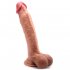 US LUVKIS 10Inch Realistic Dildo Dual Layered Silicone Cock with Full Shaped Balls and Strong Suction Cup Didlo Sex Toy for Women