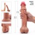 US LUVKIS 10Inch Realistic Dildo Dual Layered Silicone Cock with Full Shaped Balls and Strong Suction Cup Didlo Sex Toy for Women