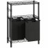 US Laundry Rack Bamboo Tube Storage Laundry Basket with 2 Laundry Bags Removable 45L Metal Frame for Laundry Room Bathroom Living Room Bedroom Black