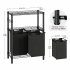 US Laundry Rack Bamboo Tube Storage Laundry Basket with 2 Laundry Bags Removable 45L Metal Frame for Laundry Room Bathroom Living Room Bedroom Black