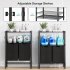 US Laundry Rack Bamboo Tube Storage Laundry Basket with 2 Laundry Bags Removable 45L Metal Frame for Laundry Room Bathroom Living Room Bedroom Black