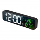 US Led Digital Alarm Clock Time Date Temperature Display Large-screen Desk Table Clock For Living Room Office black