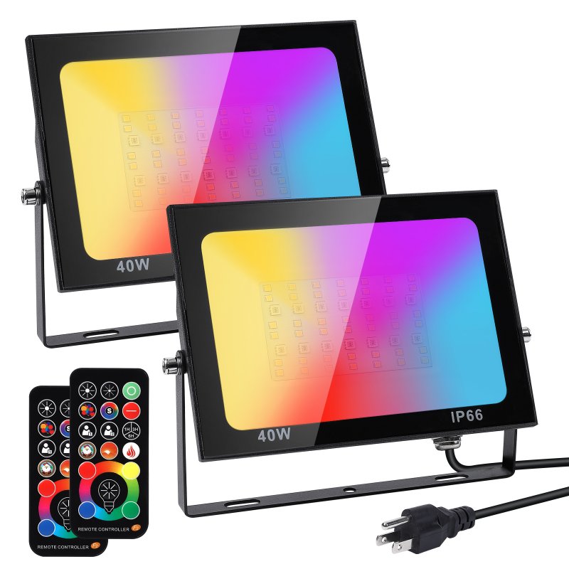 US Litake 400W LED Flood Light Outdoor 2 Pack