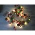US Litake Christmas Garland with Lights 2 Pack 6 56FT 20 LED Battery Operated Pine Lights with Red Berry Lighted