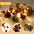US Litake Christmas Garland with Lights 2 Pack 6 56FT 20 LED Battery Operated Pine Lights with Red Berry Lighted