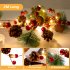 US Litake Christmas Garland with Lights 2 Pack 6 56FT 20 LED Battery Operated Pine Lights with Red Berry Lighted