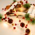 US Litake Christmas Garland with Lights 2 Pack 6 56FT 20 LED Battery Operated Pine Lights with Red Berry Lighted