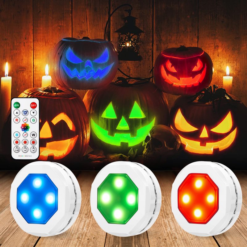 US Litake Halloween Jack-O-Lantern Lights Dimmable 3 Packs