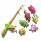 US Magnetic Fishing Toy Set Fun Time Fishing Game With 1 Fishing Rod and 6 Cute Fishes for Children Random Color As shown