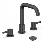 US GARVEE Matte Black Widespread Bathroom Faucets for Sink 3 Hole 8 Inch 2 Handle Faucet