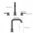 US Matte Black Widespread Bathroom Faucets for Sink 3 Hole 8 Inch 2 Handle Faucet Matte Black