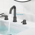 US Matte Black Widespread Bathroom Faucets for Sink 3 Hole 8 Inch 2 Handle Faucet Matte Black