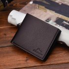 US Men Boys Teens Xams Gift Concise Wearable PU Leather Multi Position Wallet Purse deep brown