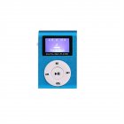 US Mini Cube Clip-type Mp3 Player Display Rechargeable Portable Music Speaker with Earphone Usb Cable blue