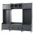 US Modern Style Hall Tree With Drawer Metal Hooks Easy Assembly Hallway Coat Rack For Hallway Living Room Mudroom Grey