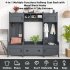 US Modern Style Hall Tree With Drawer Metal Hooks Easy Assembly Hallway Coat Rack For Hallway Living Room Mudroom Black