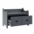 US Modern Style Hall Tree With Drawer Metal Hooks Easy Assembly Hallway Coat Rack For Hallway Living Room Mudroom Black