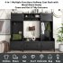 US Modern Style Hall Tree With Drawer Metal Hooks Easy Assembly Hallway Coat Rack For Hallway Living Room Mudroom Black