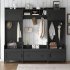 US Modern Style Hall Tree With Drawer Metal Hooks Easy Assembly Hallway Coat Rack For Hallway Living Room Mudroom Black