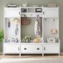 US Modern Style Hall Tree With Drawer Metal Hooks Easy Assembly Hallway Coat Rack For Hallway Living Room Mudroom Black