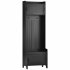 US Modern Style Hall Tree With Drawer Metal Hooks Easy Assembly Hallway Coat Rack For Hallway Living Room Mudroom Black