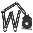 US Multi Angle Aluminium Alloy Measuring Ruler Six-folding Ruler Metal Tool for Puncher Carpentry  black