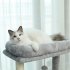 US Multi Layered Cat Bench with Litter and Top Lie and Hammock and Sisal Cat Scratching Post and Plush Hanging Ball Grey