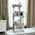 US Multi Layered Cat Bench with Litter and Top Lie and Hammock and Sisal Cat Scratching Post and Plush Hanging Ball Grey