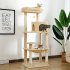 US Multi level Cat Climb Tree With Cozy Condos Hammock Sisal covered Scratching Posts With Hanging Ball For Indoor Cats beige