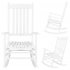 US N001 Wooden Rocking Chair All Weather Resistant Porch Rocker for Indoor Outdoor Garden Lawn Decor