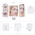 US NUOYA LED Lighted Rechargeable Makeup Mirror 1X 3X 7X Magnification 64 LED Beads   Touch Screen Dimming 180   Adjustable Stand for Countertop Travel Bathroom