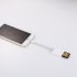 US OTG SD Card Reader Digital Camera Reader Adapter Cable for iPhone 5 6 7 and iPad White