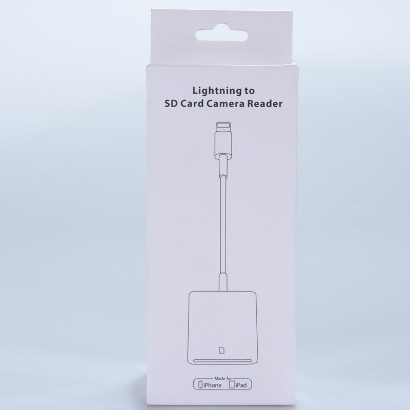 US OTG SD Card Reader Digital Camera Reader Adapter Cable for iPhone 5/6/7 and iPad White