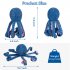US Octopus Squeaky Plush Dog Toys Cartoon Animals Chew Resistant Dog Toys For Emotions Relief Teeth Cleaning blue