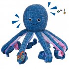 US OctopUS Squeaky Plush Dog Toys Cartoon Animals Chew Resistant Dog Toys For Emotions Relief Teeth Cleaning blue