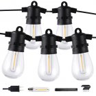 US GARVEE Outdoor String Lights 48FT Patio Lights with Dimmable Edison Shatterproof Bulbs Lights