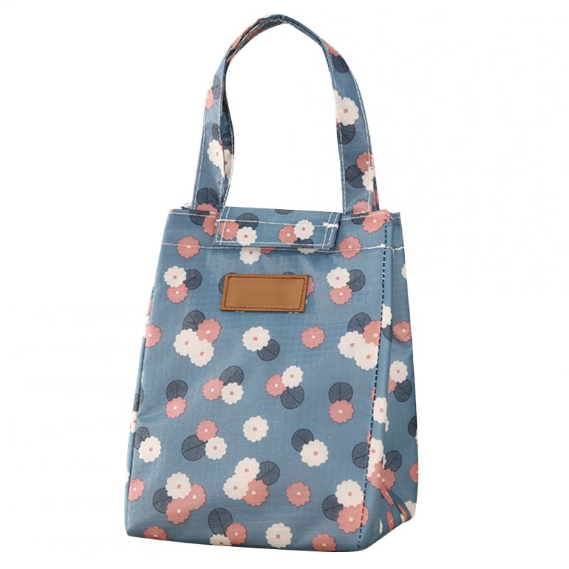 US Oxford Canvas Insulated Lunch  Bag Foldable Good Heat Insulation Picnic Cooler Bag Lunchbox For Travel Holiday Outings Family Picnics flowers