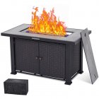 US PIONEERWORKS 44 Inch Propane Fire Pit Table 50000BTU Rectangle Table with Double-Sided Cover