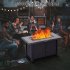 US PIONEERWORKS 44 Inch Propane Fire Pit Table 50000BTU Rectangle Table with Double Sided Cover