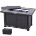 US PIONEERWORKS 44 Inch Propane Fire Pit Table 50000BTU Rectangle Table with Double Sided Cover